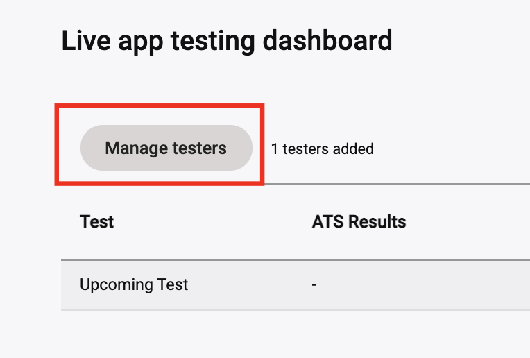 Manage Testers