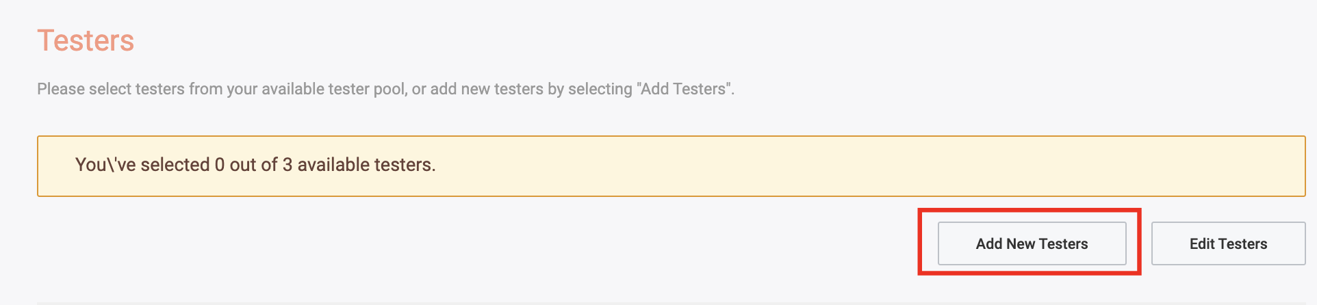 Add New Testers
