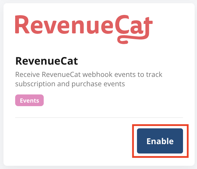 Enable RevenueCat in Statsig integration page