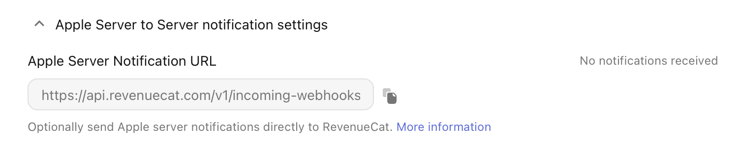 Server to Server Notification URL
