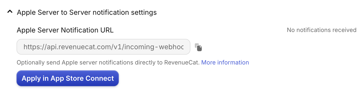 Server to Server Notification URL