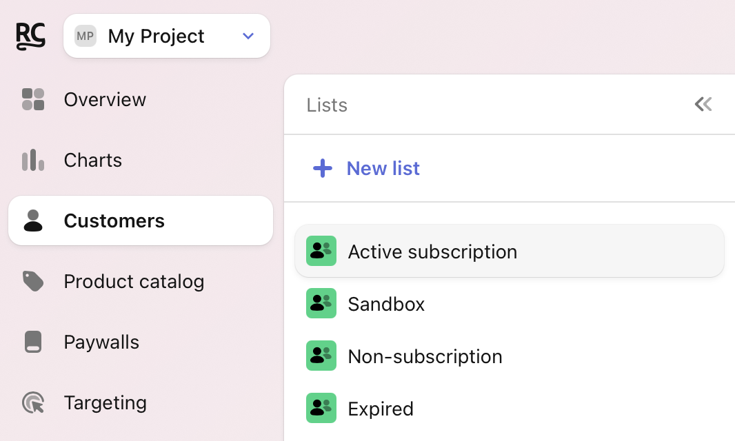 Choose a project
