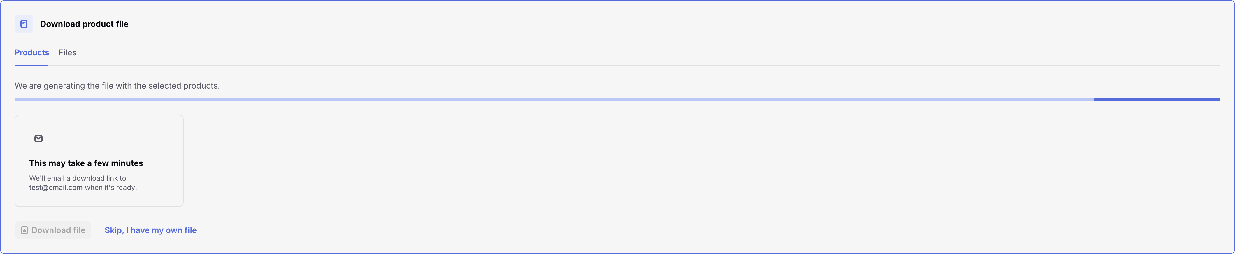 Notify me by email while generating an export