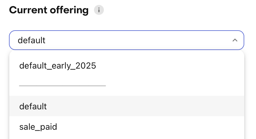 Override current offering