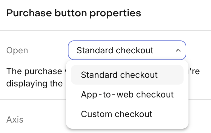 Purchase button open options
