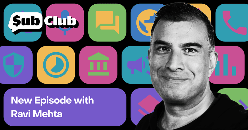 Ravi Mehta on a Sub Club branded background