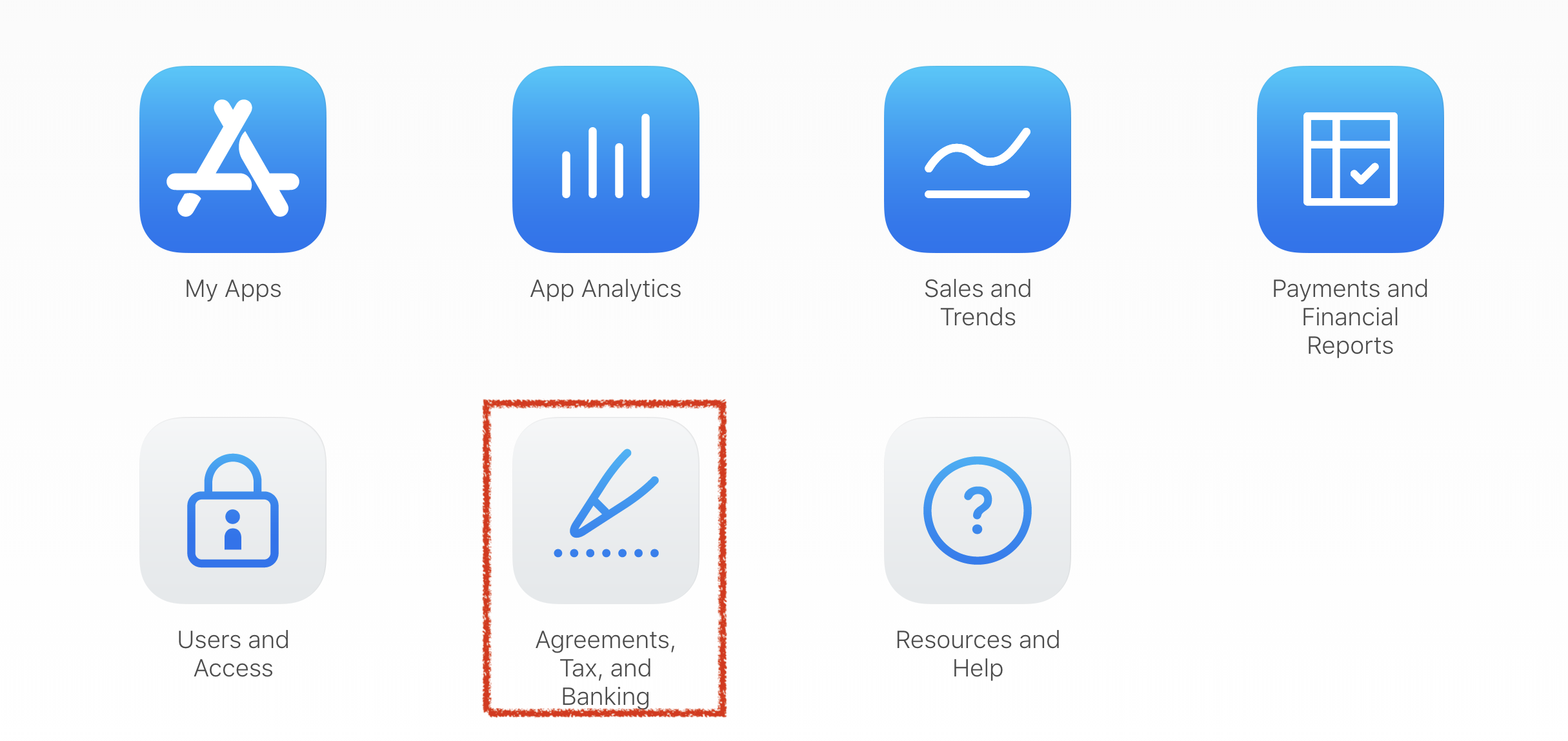 Screenshot of App Store Connect nav menu highlighting the legal docs