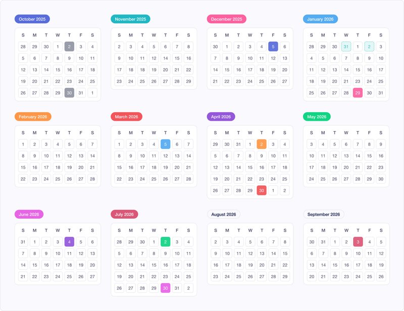 New Apple Fiscal Year Calendar 2026